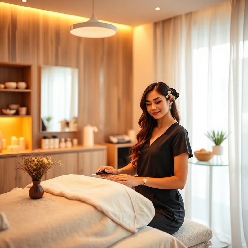 Professional esthetician at work